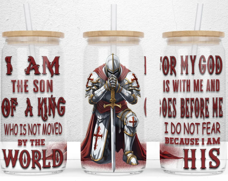 I Am The Son of a King 16oz Glass Cup