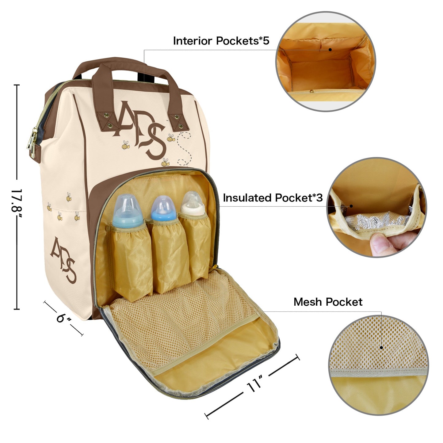 Azariah New Multi-Function Diaper Bag-Large