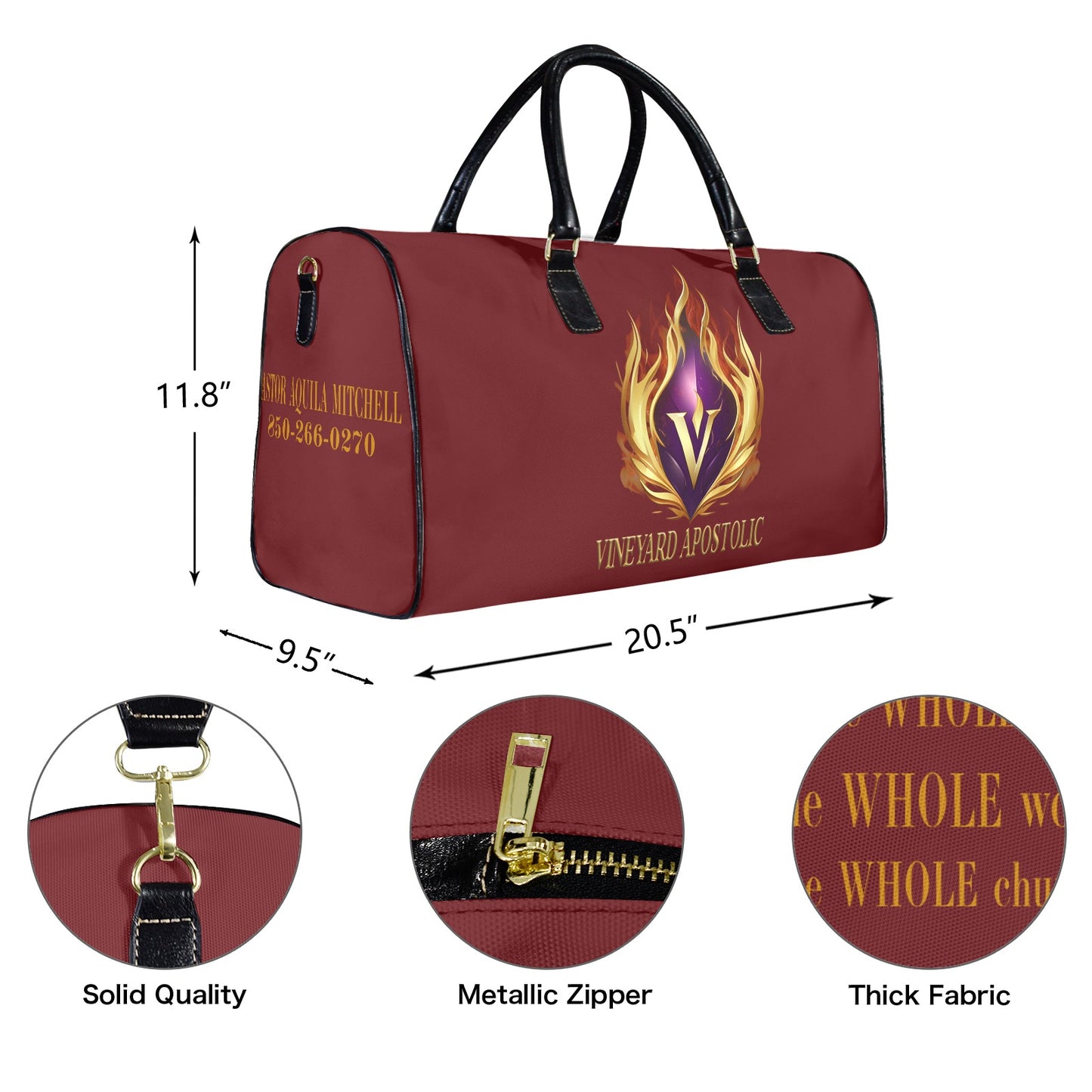 VINEYARD APOSTOLIC LARGE DUFFLE Large Capacity Travel Bag-Large